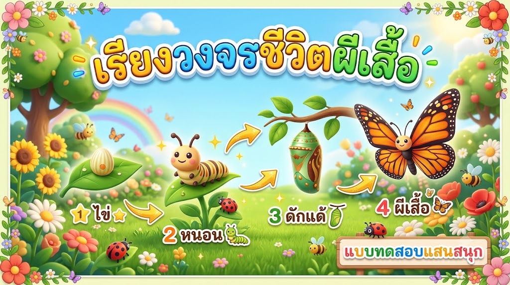 ภาพปกเกม เรียงวงจรชีวิตผีเสื้อ