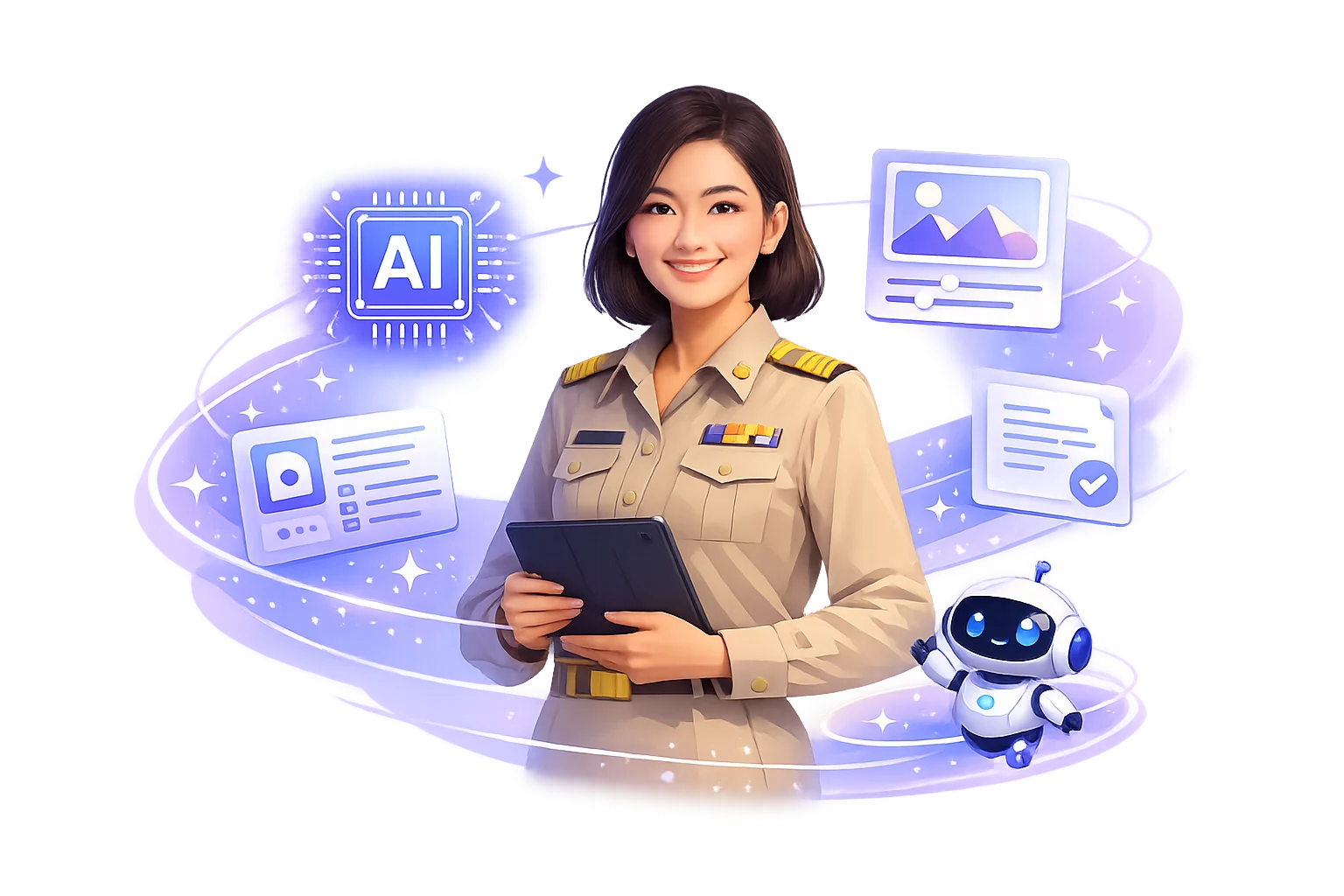 ผู้ใช้งานพร้อมผู้ช่วย AI สำหรับสร้างเอกสาร ภาพ เกม และจัดการไฟล์